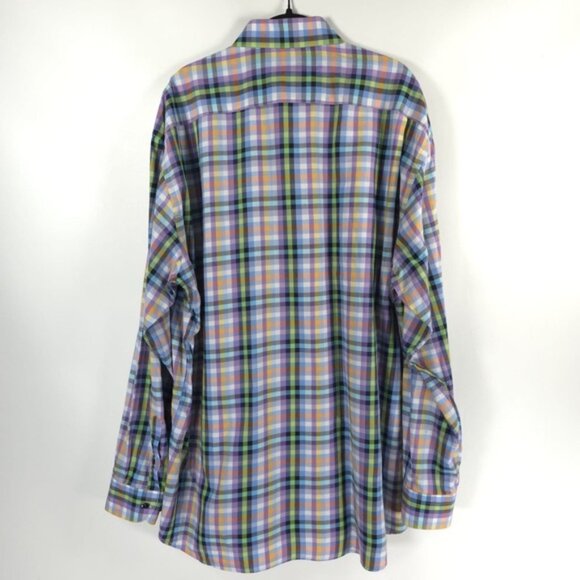 St. CROIX MADE IN ITALY 🇮🇹 Multicolor Plaid Long Sleeve Button Down Shirt XXL - Picture 3 of 10